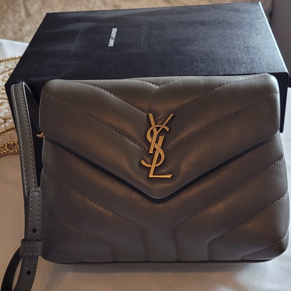 Gorgeous YSL Saint Laurent Crossbody Bag grey khaki - Picture 7 of 7